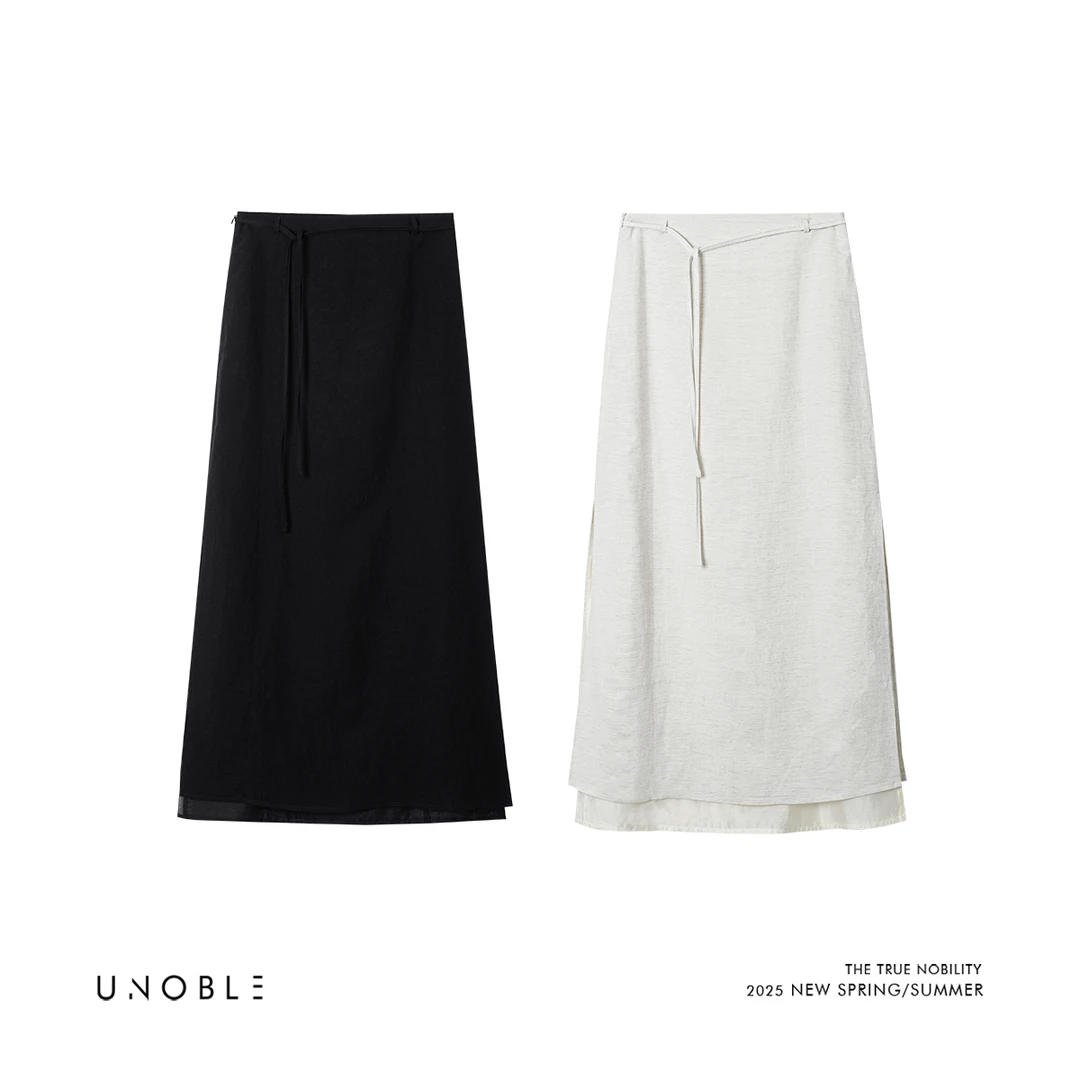 UNOBLE2025 S/S【直筒绑带半身裙】春夏新品