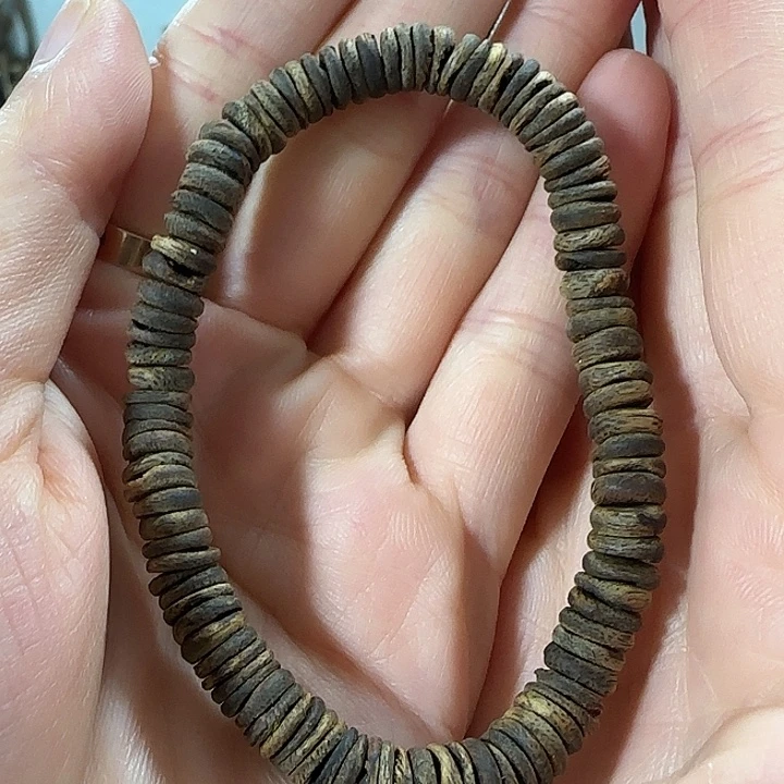 沉香手串绿奇楠沉香沉水片珠单圈 07手串