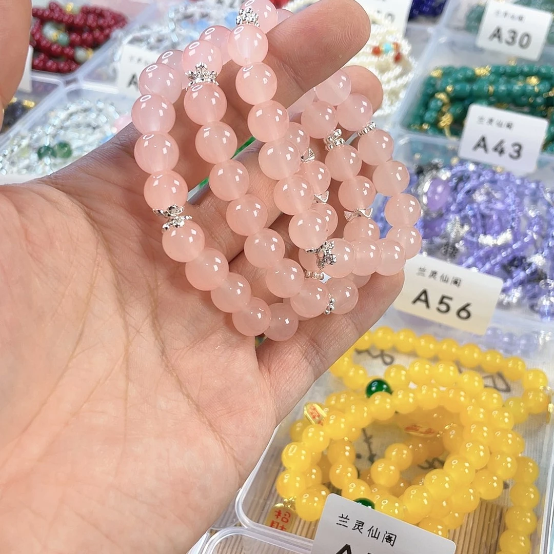 檀香木手串银S925镀金镶嵌