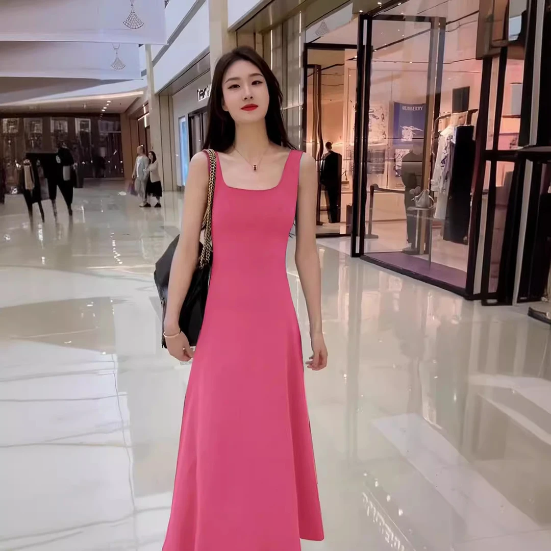 气质显瘦时尚复古设计感小众修身夏季吊带裙女装2024新款茶歇法式