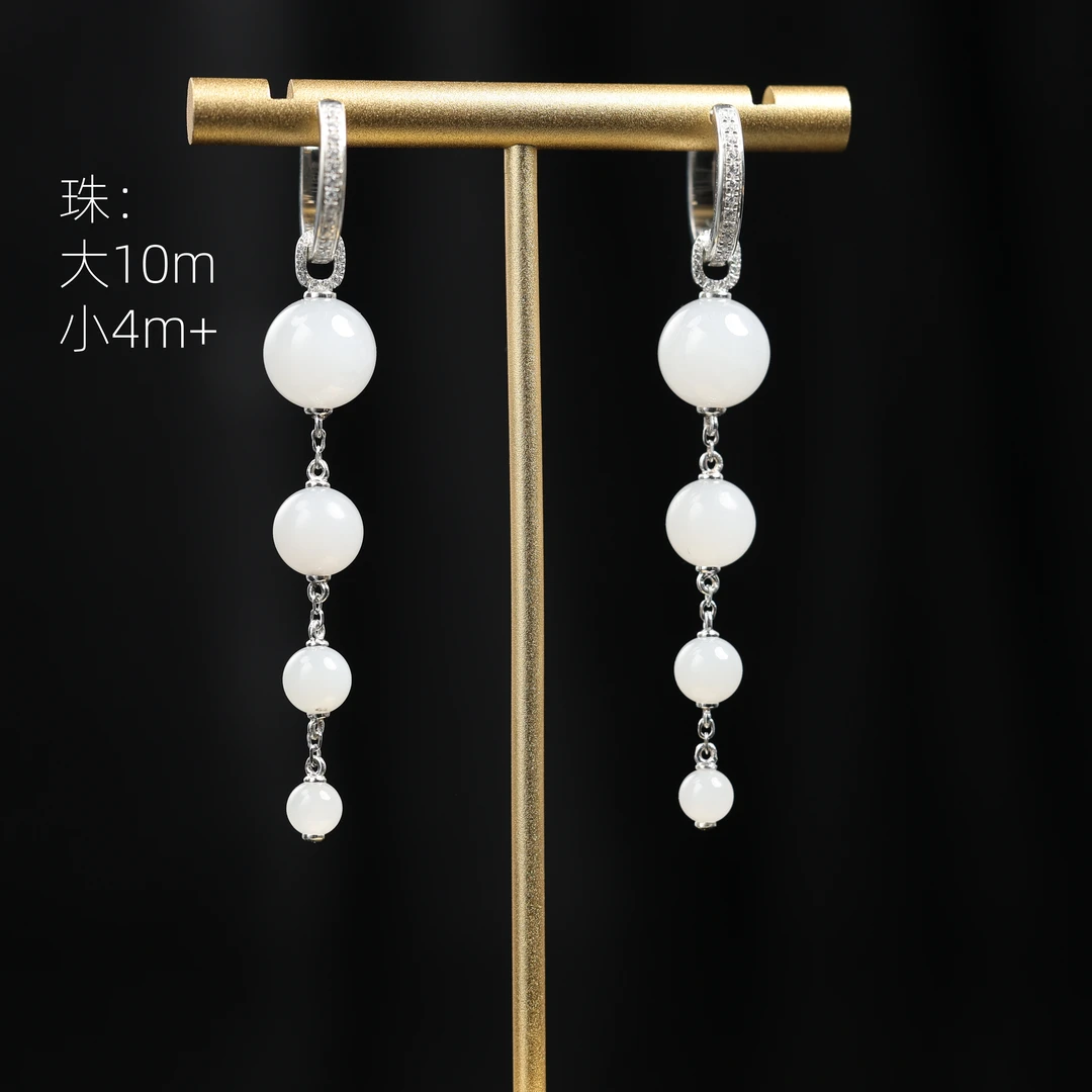 本真 | “悠山"原创设计精品和田玉青海白玉银饰耳饰