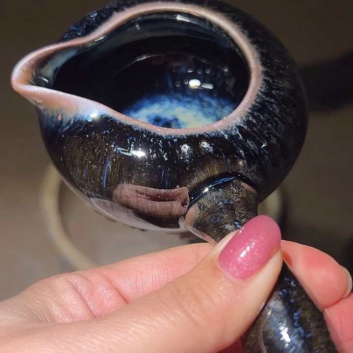 便携款瓷宋御柴烧微瑕主人杯