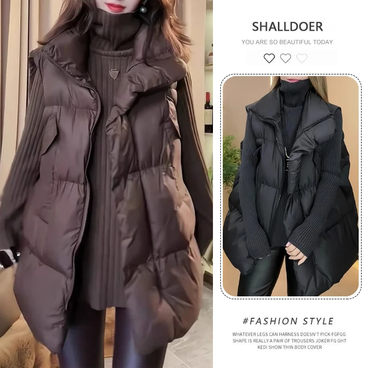 2026冬季新款立领无袖马甲棉服女时尚减龄气质显瘦百搭小众衣服