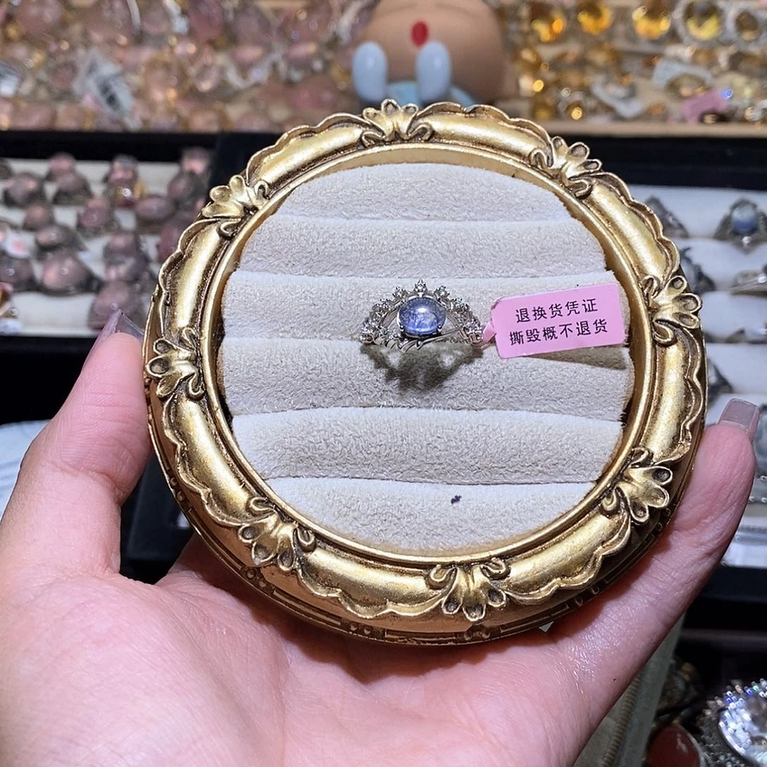 *****银S925镶嵌戒指烟晶