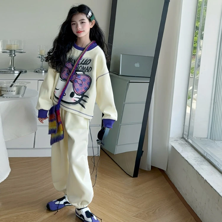 女童秋装套装爆款洋气2025新款时髦女孩高级感春秋休闲运动两件套