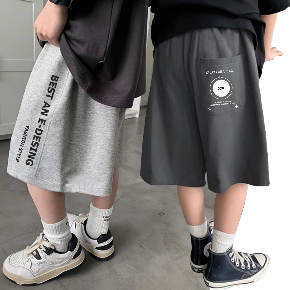 K50 运动风短裤双面棉男夏季中裤休闲裤韩版五分裤男童运动裤