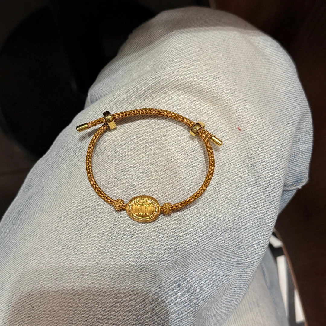 铜合金手链 「富甲一方」乌龟壳编绳手链新中式高级气质显白棕手绳