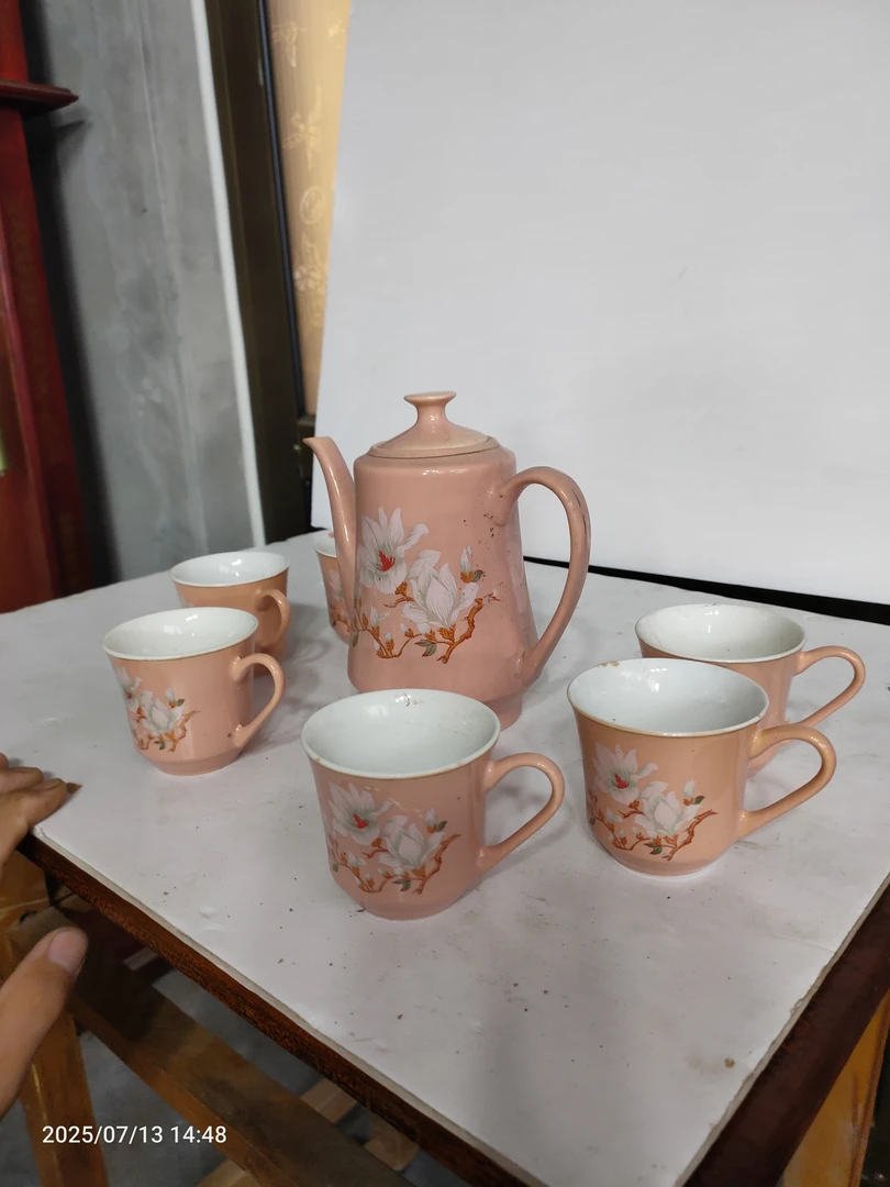 8090年代库存老货茶杯茶壶影视道具茶壶原包装民俗怀旧装饰摆件