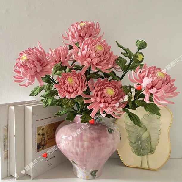 唐风国风秋菊扭扭棒客厅扭扭棒DIY材料包礼物手工摆件