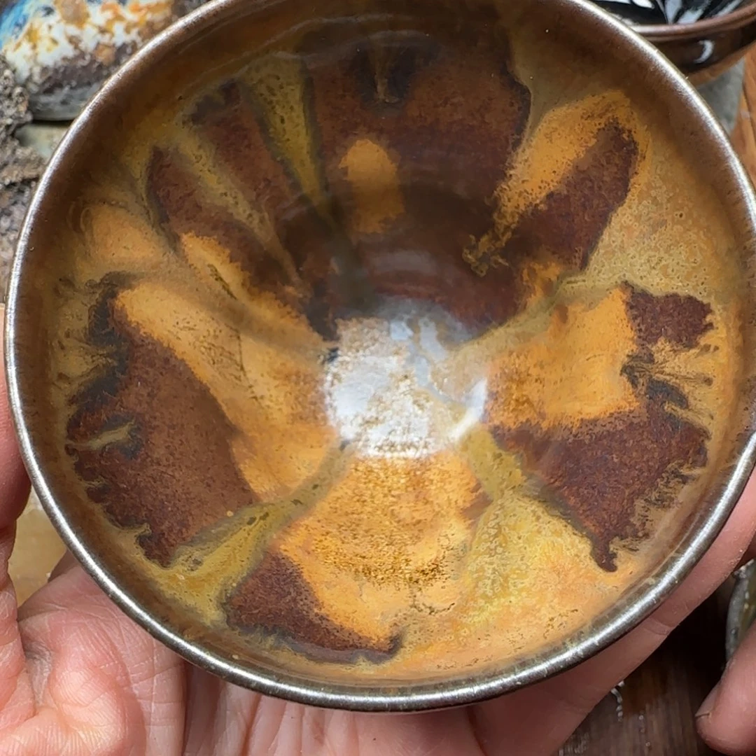 柴烧建盏茶盏茶杯467