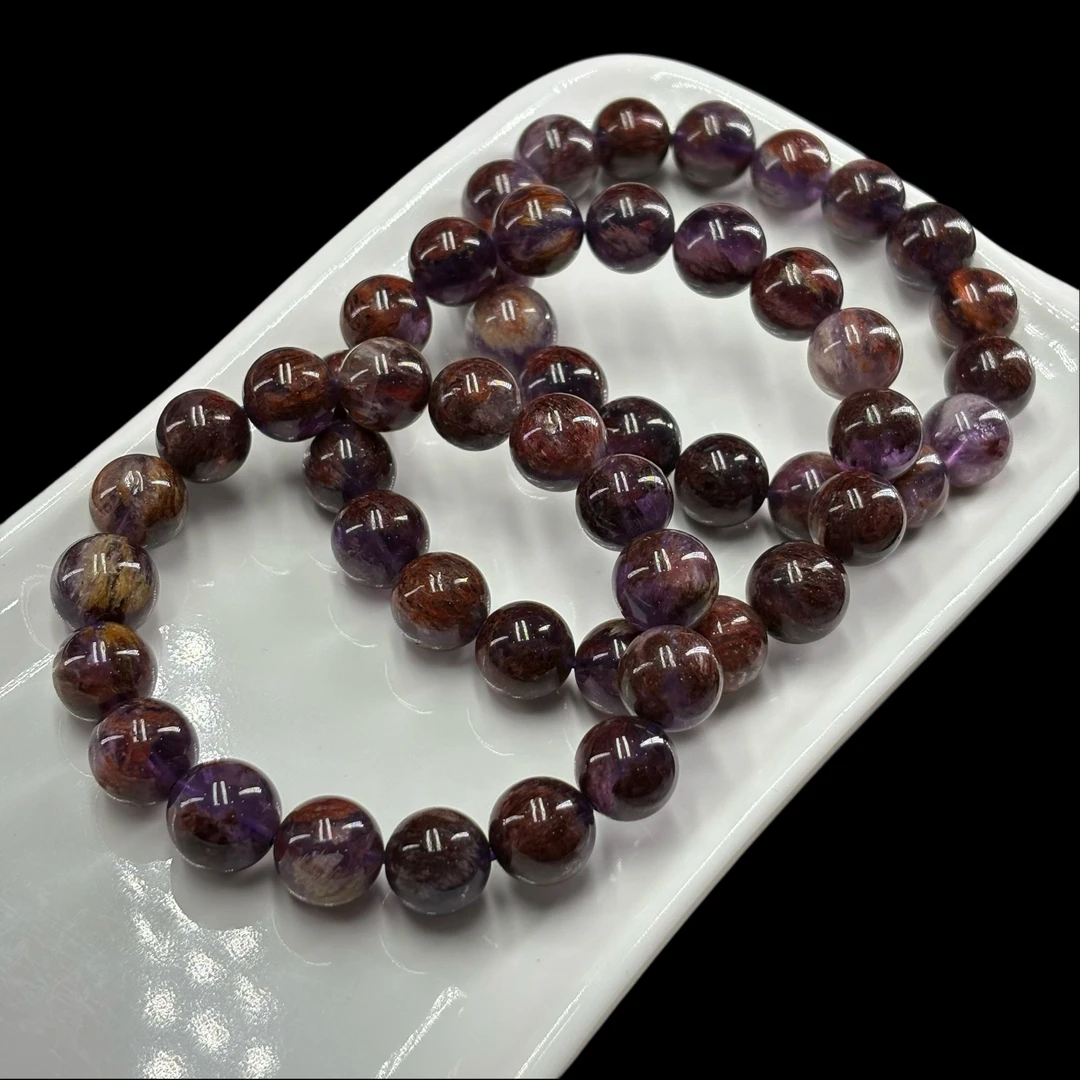 A441 紫钛幽灵水晶12+毫米 多样性发一串