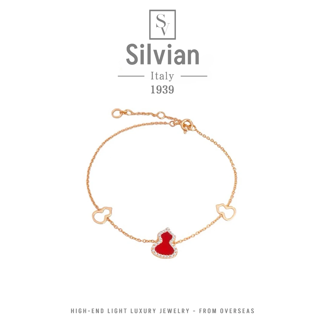 手链 镀18K金手链 【红色葫芦】Silvian轻奢高定手链 U035