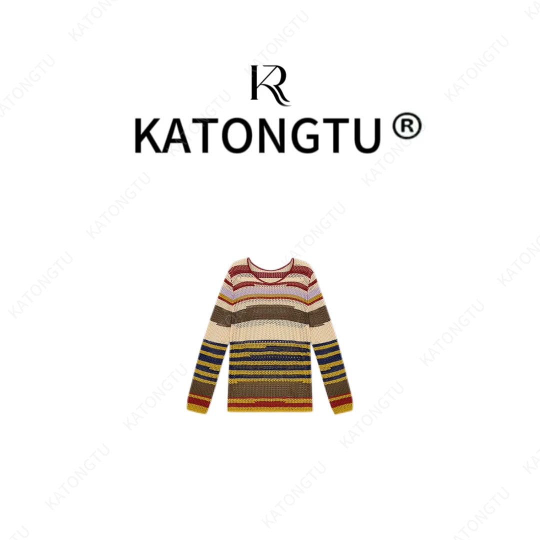 KATONGTU 【彩色音律】简约彩色百搭毛衣针织长袖衫DM2503081