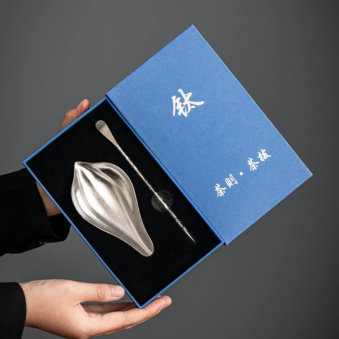 高端纯钛茶则两件小套装茶室办公室家用功夫茶具零配件简约茶器
