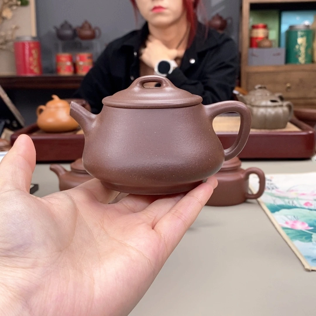 紫砂茶壶天青隐瓢半手180cc