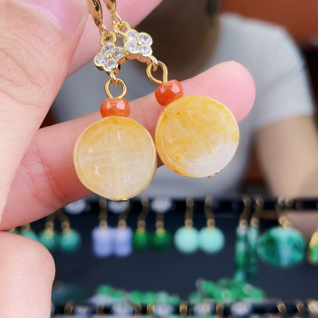 翡翠未镶嵌耳饰饰品