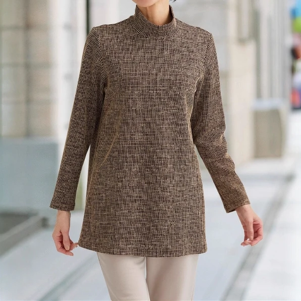 日单秋冬 高领 格子T28X