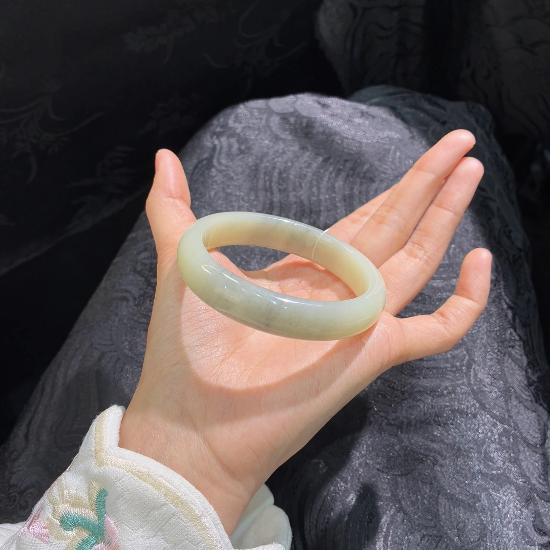 【古冉珠宝】和田玉老料青花手镯57