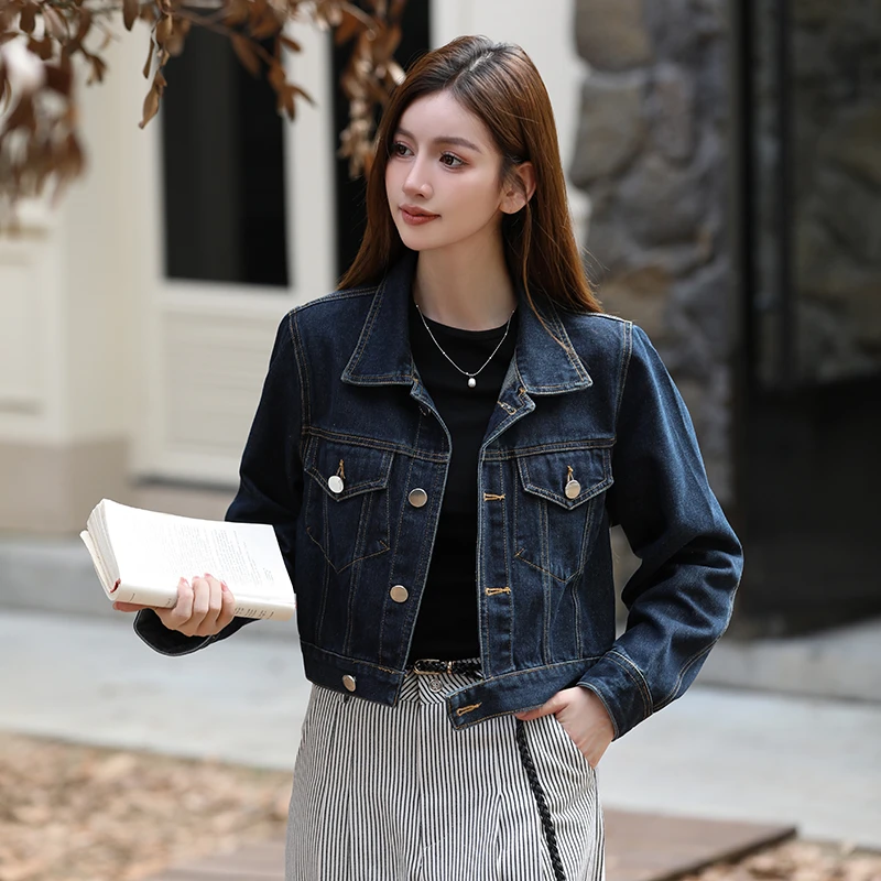 实拍明星杨幂同款穿搭时尚减龄休闲宽松百搭韩版牛仔外套春秋显瘦