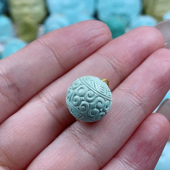 绿松石未镶嵌珠宝奇石13.6mm