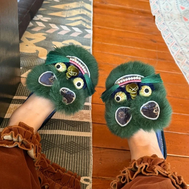 【特价翡翠虎】·花田家·原创手工千层底虎头鞋