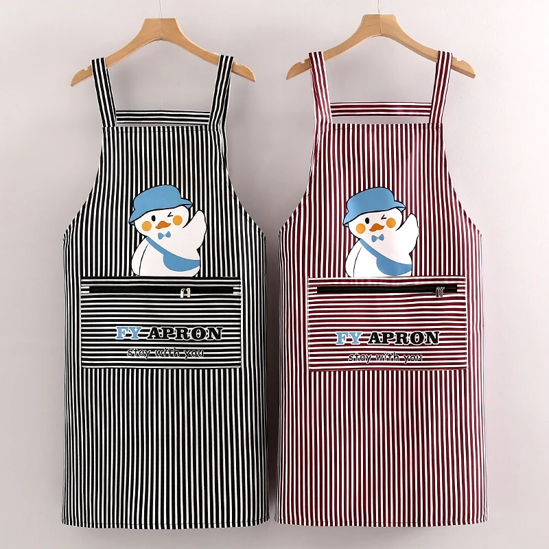 做饭背带围裙易清洗防污时尚围裙防水厨房无袖家用居家网红围腰女