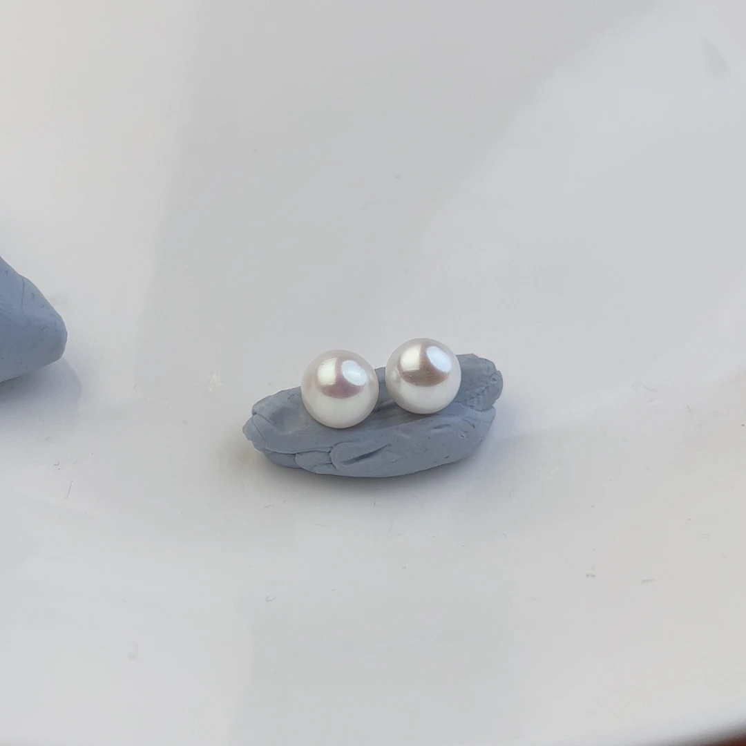 银S925镶嵌淡水珍珠耳饰