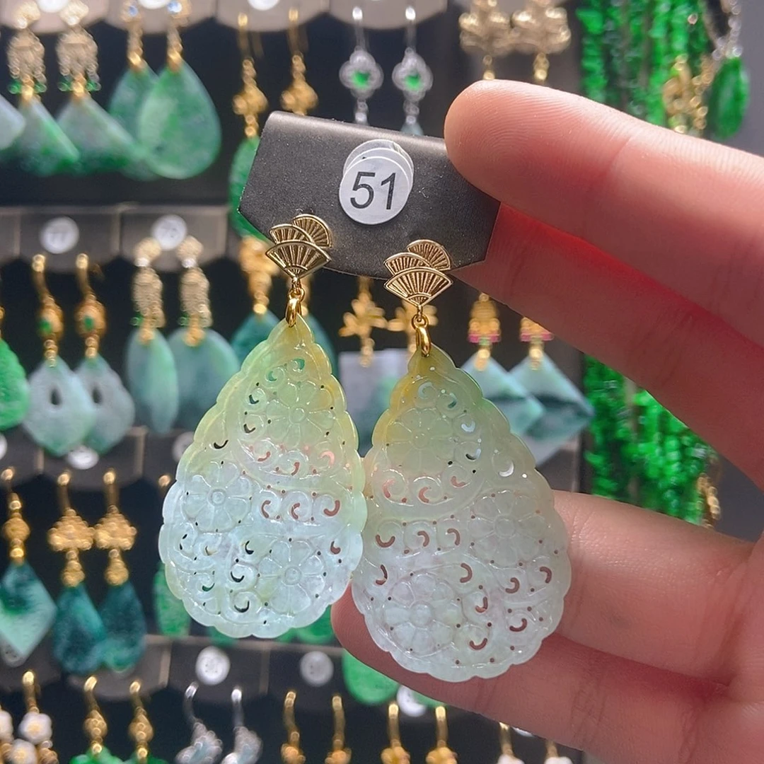 翡翠未镶嵌耳饰翡翠