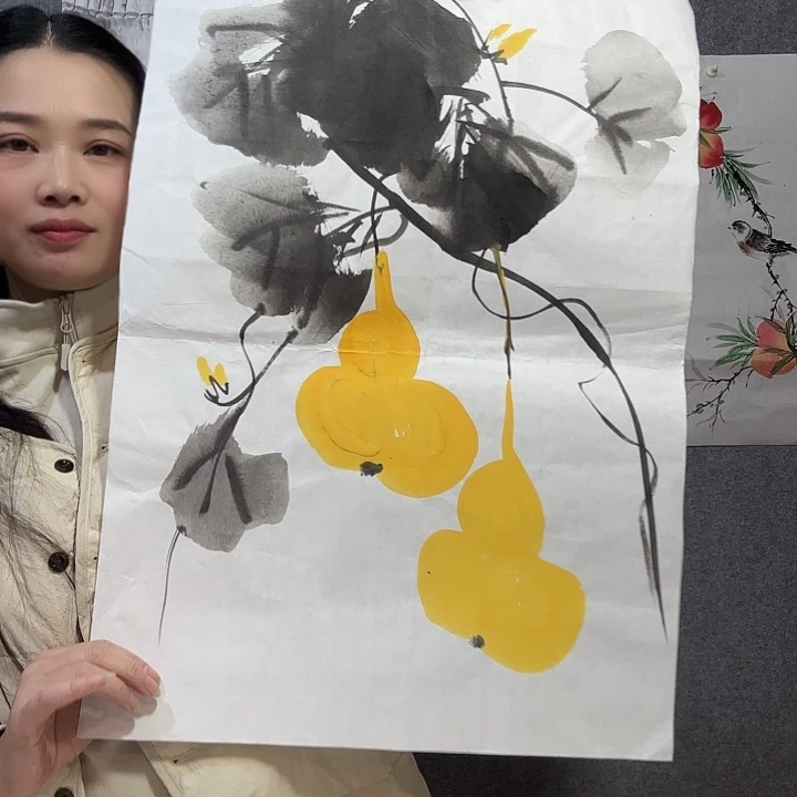 面***团纯手工手绘作品国画艺术