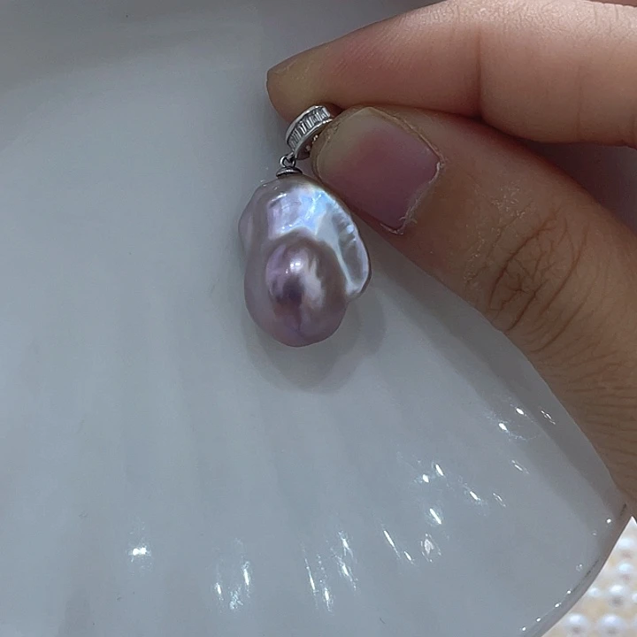 淡水珍珠银S925镶嵌颈饰