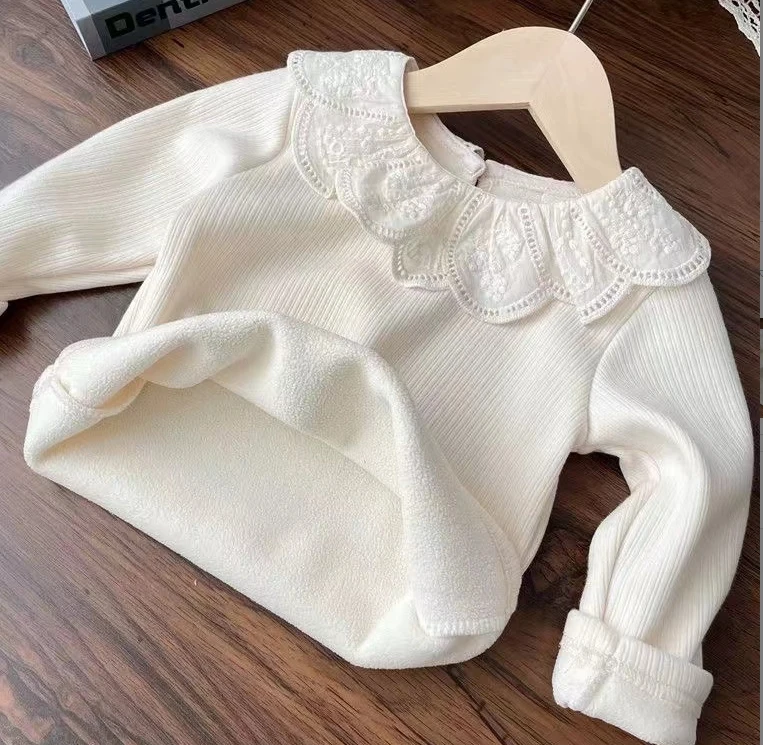 女宝打底衫春秋2025新款秋季娃娃领儿童秋装宝宝内搭女童打底上衣