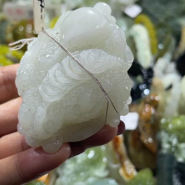 岫玉未镶嵌手把手把