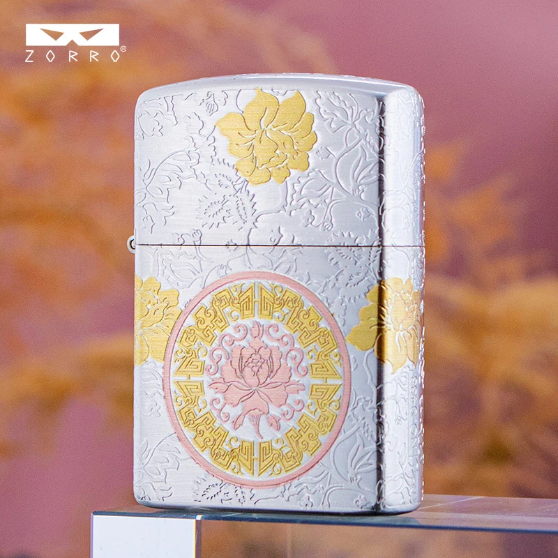 ZORRO【包银牡丹】佐罗新款二代机防风煤油打火机高级送男士礼品