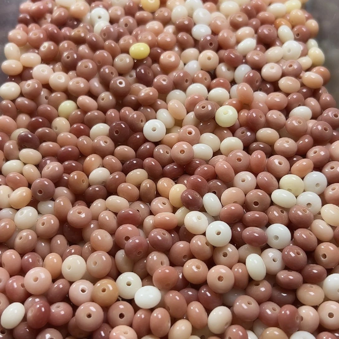 白玉菩提吊坠150颗卡9干枯玫瑰粉算盘