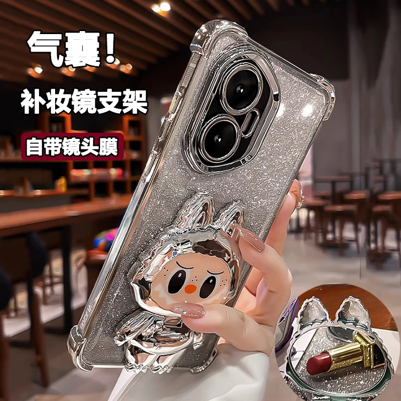 闪粉气囊适用荣耀300手机壳400Pro带镜头膜200镜子100支架9080706