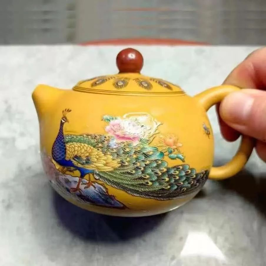 【闪购商品】黄金段泥孔雀变色凤鸣壶