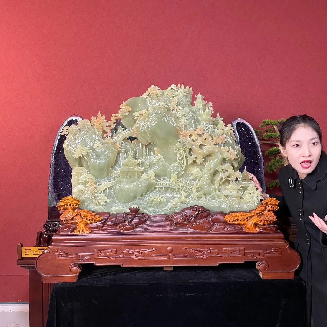 家居雕刻摆件 纯手工雕刻 玄关摆件 直播间链接 一物一拍