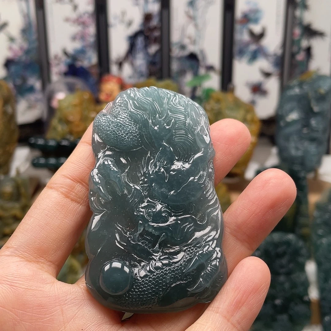 翡翠未镶嵌颈饰天然翡翠a货龙