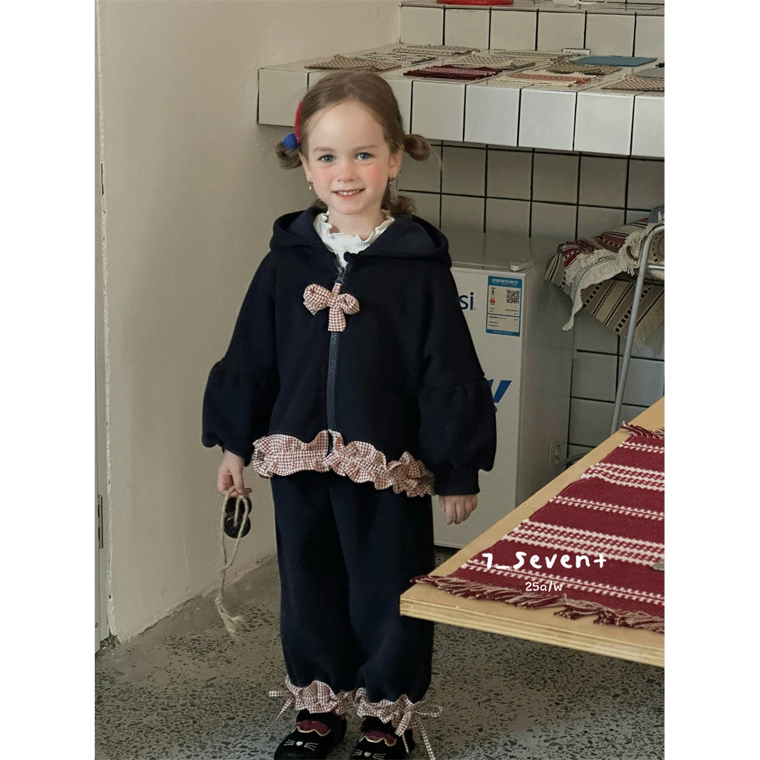 7Seven·25冬~格子花边卫衣两件套9371（童装汉服）
