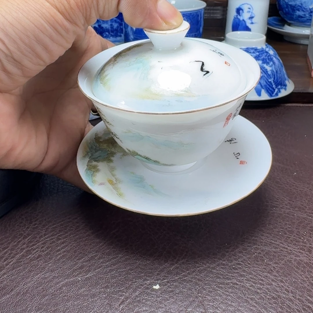 瓷片b****n当代景德镇陶瓷手绘茶具