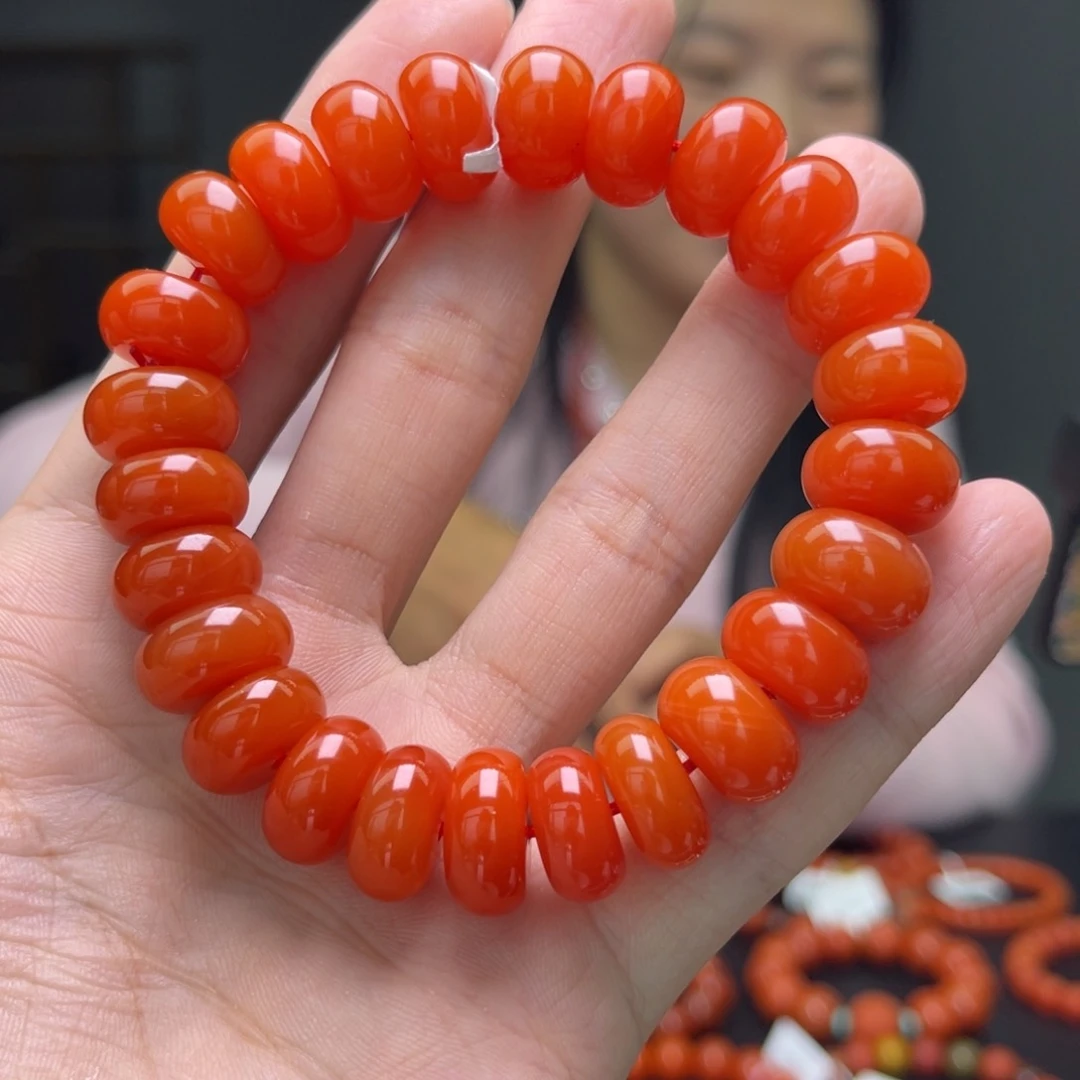 南红玛瑙14mm保山单圈未镶嵌多样性发一件