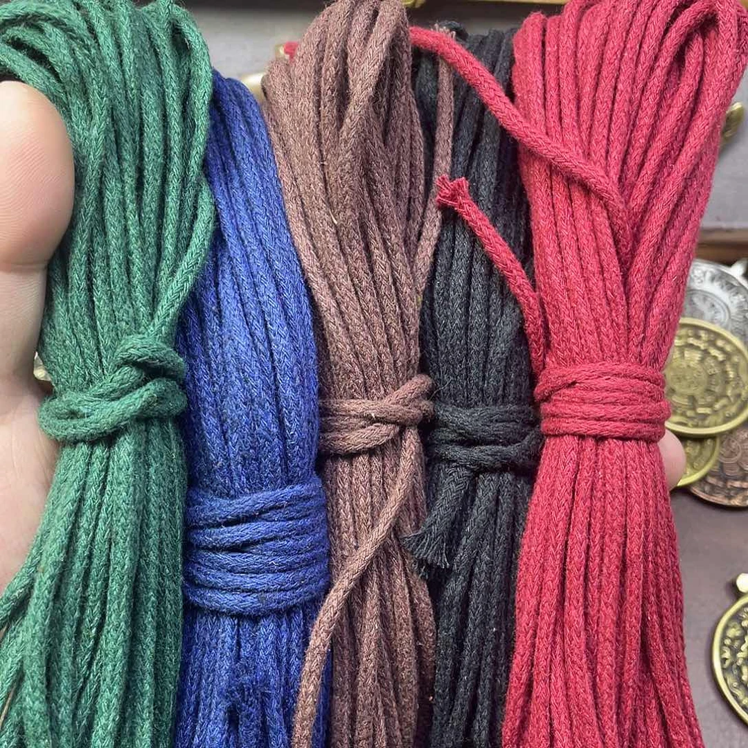 五种颜色包芯棉绳各10米3.0规格