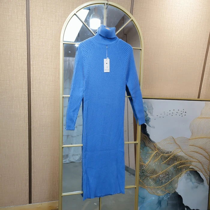 AF299孕妇蓝色针织裙90-125