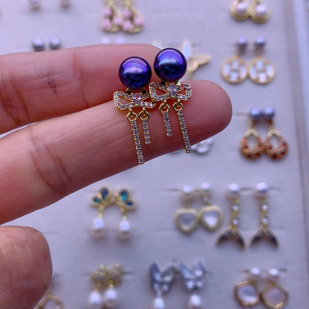 淡水珍珠耳饰合金