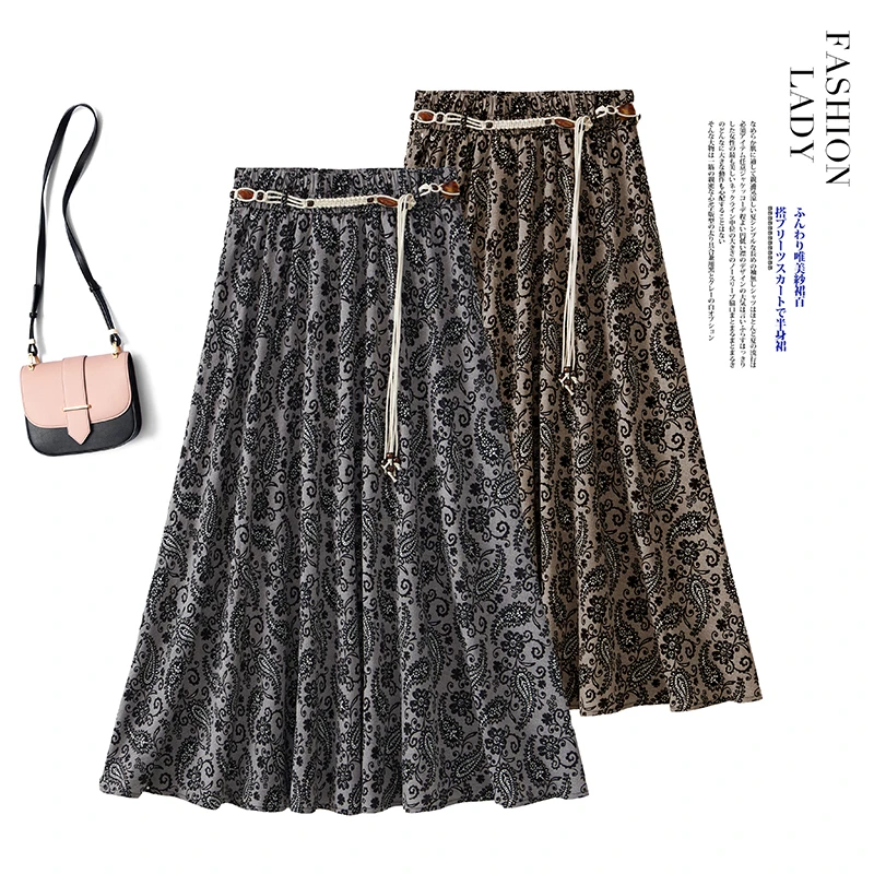 民族风碎花长裙半身裙女2025夏季新款松紧高腰显瘦a字裙大摆裙子