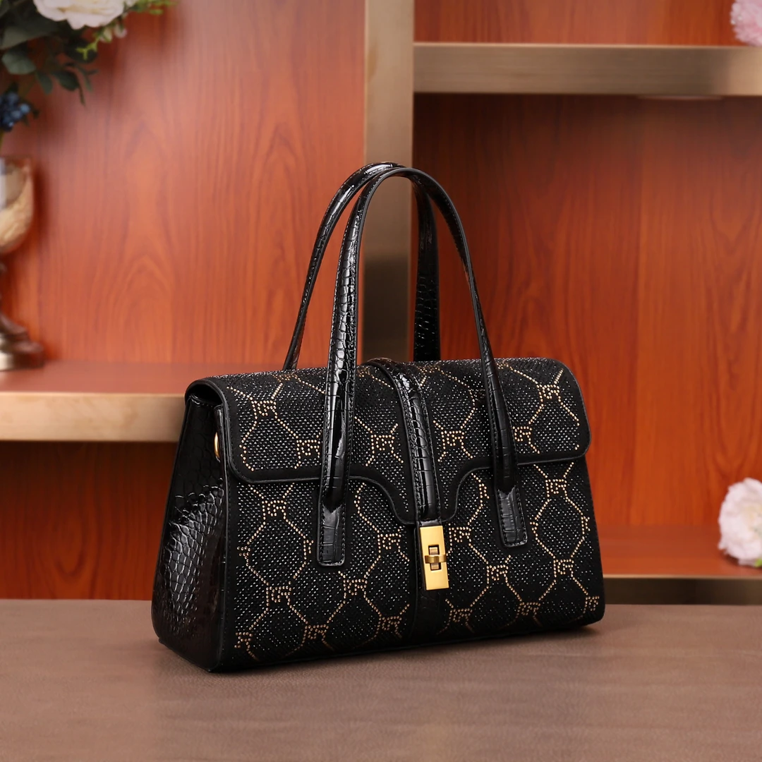 时尚新款大容量多格层多拉链手拎斜挎女包M8217-1 D