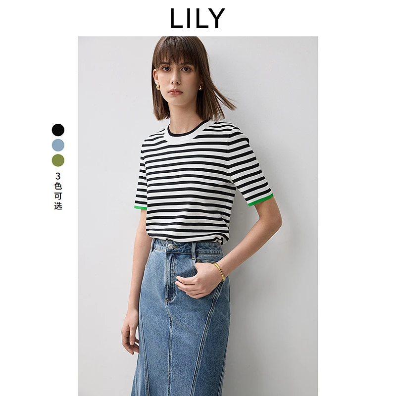 LILY秋新款女装毛针织衫124309TK911