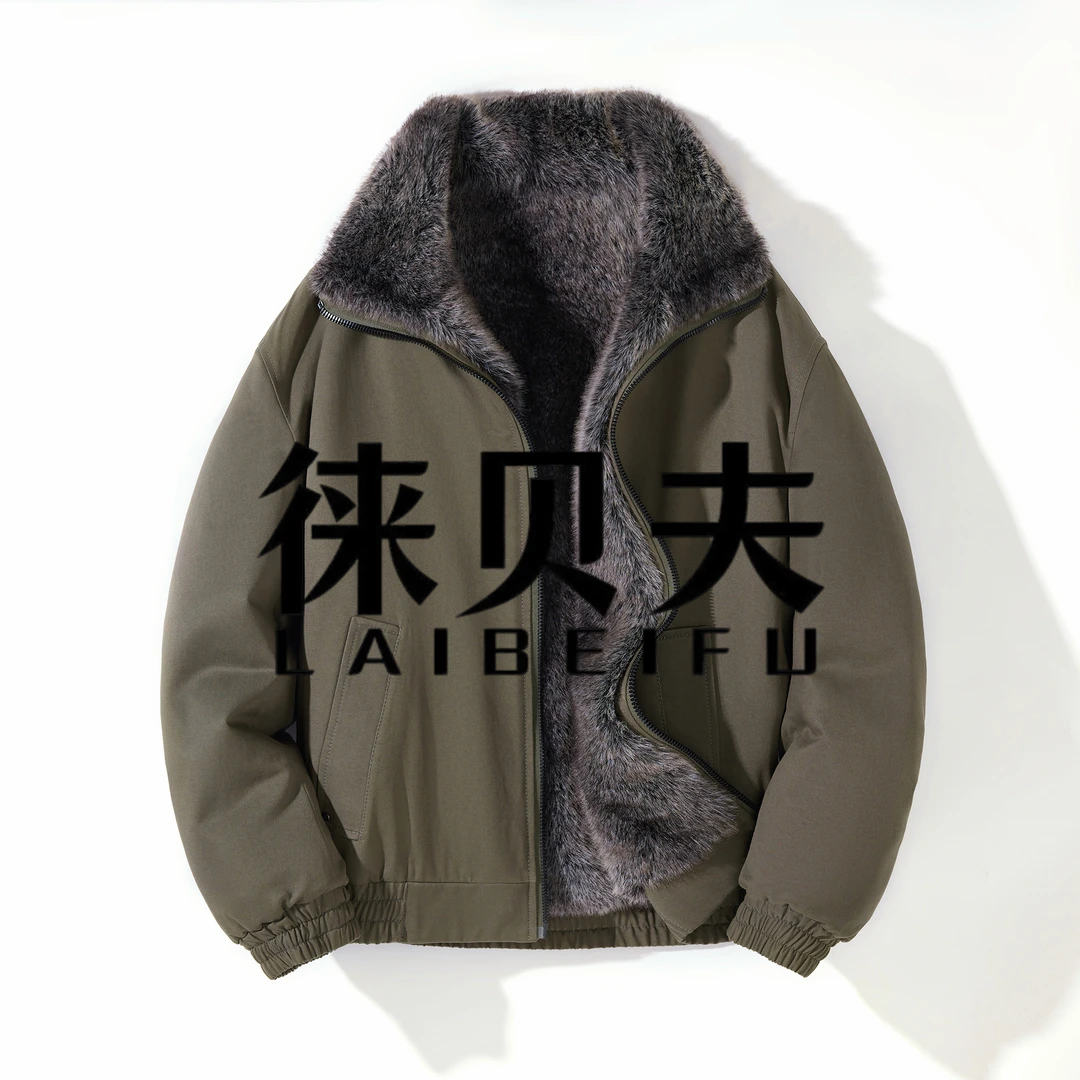 秋冬季男士两面穿座山雕水洗莱赛尔男士外套-PK8181