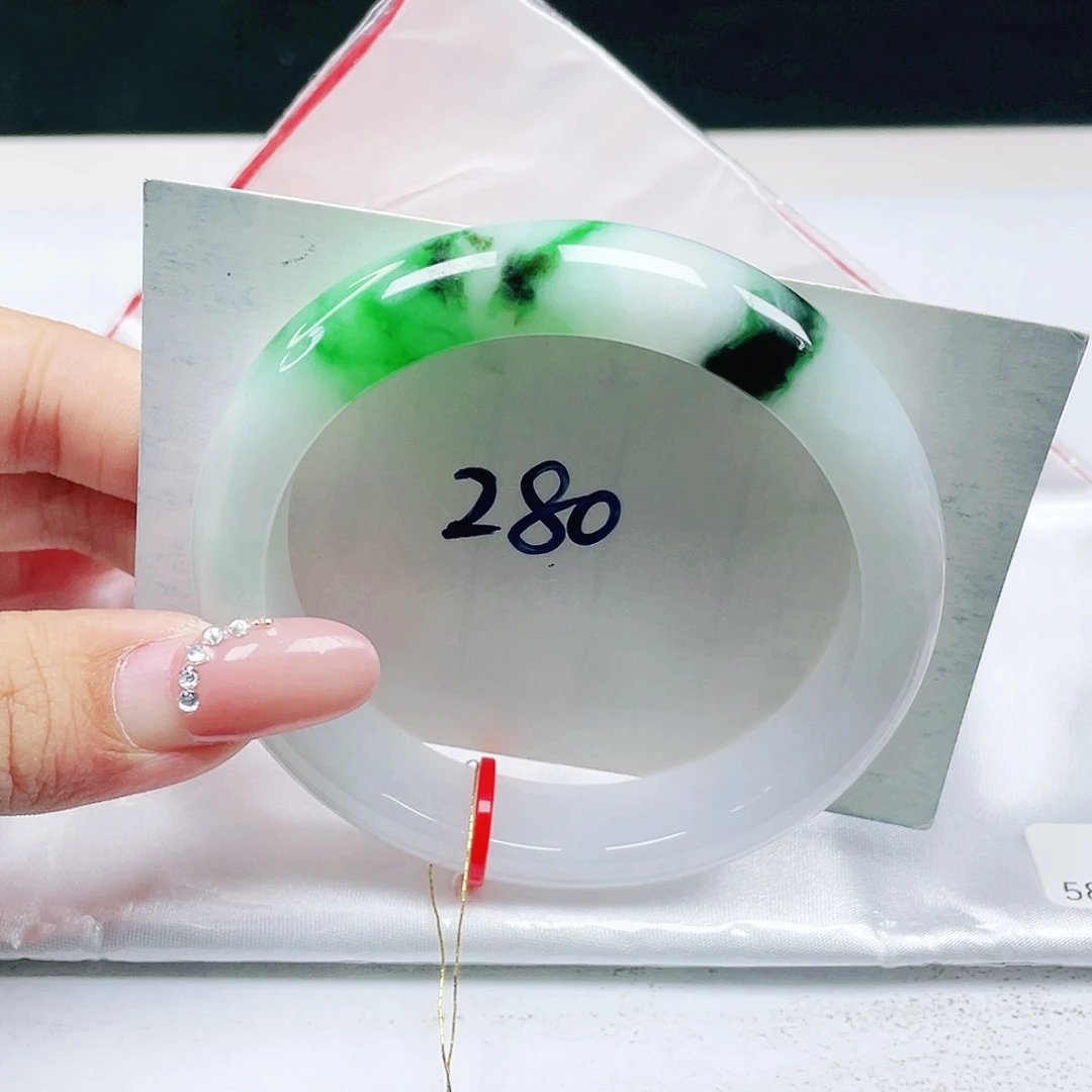 翡翠未镶嵌手镯 正圈58+