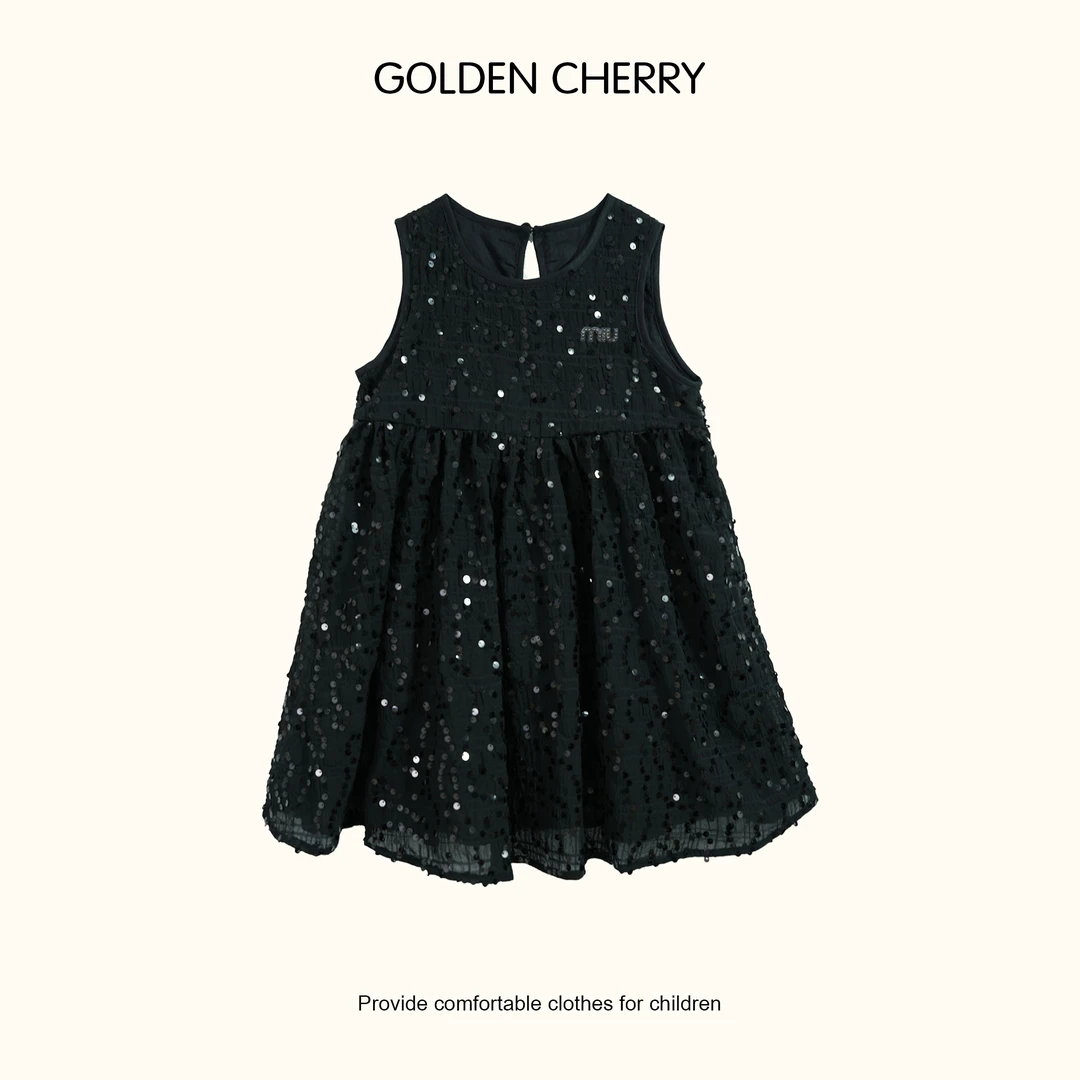 【Golden cherry】儿童黑天鹅闪亮亮洋气连衣裙35822